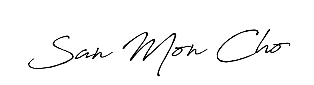 Check out images of Autograph of San Mon Cho name. Actor San Mon Cho Signature Style. Antro_Vectra_Bolder is a professional sign style online. San Mon Cho signature style 7 images and pictures png