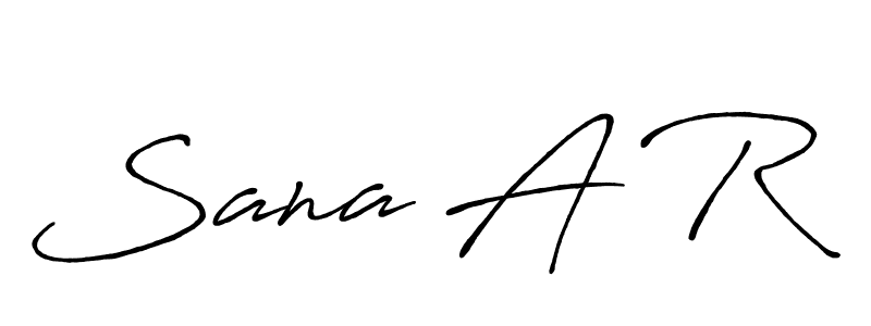 Sana A R stylish signature style. Best Handwritten Sign (Antro_Vectra_Bolder) for my name. Handwritten Signature Collection Ideas for my name Sana A R. Sana A R signature style 7 images and pictures png