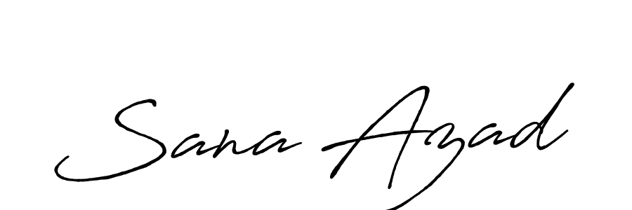 Sana Azad stylish signature style. Best Handwritten Sign (Antro_Vectra_Bolder) for my name. Handwritten Signature Collection Ideas for my name Sana Azad. Sana Azad signature style 7 images and pictures png