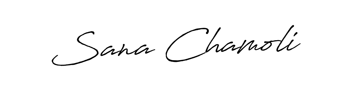 How to make Sana Chamoli name signature. Use Antro_Vectra_Bolder style for creating short signs online. This is the latest handwritten sign. Sana Chamoli signature style 7 images and pictures png