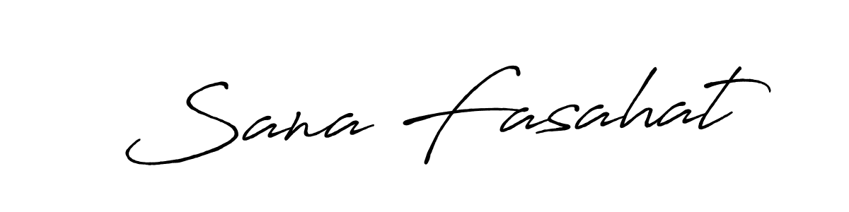 How to make Sana Fasahat name signature. Use Antro_Vectra_Bolder style for creating short signs online. This is the latest handwritten sign. Sana Fasahat signature style 7 images and pictures png