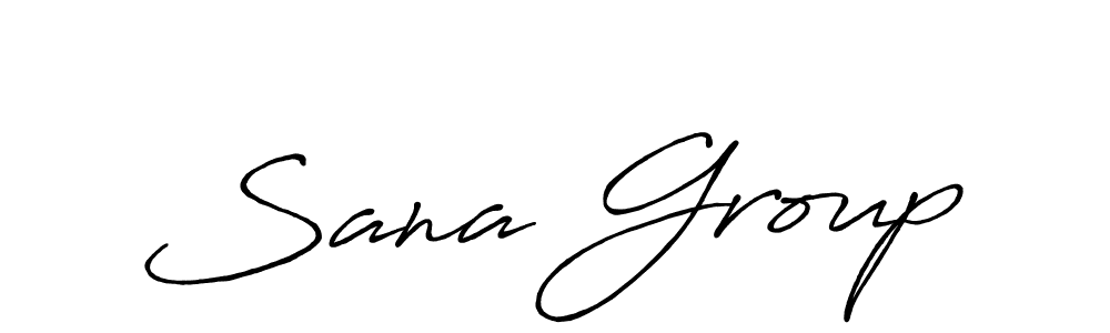 Use a signature maker to create a handwritten signature online. With this signature software, you can design (Antro_Vectra_Bolder) your own signature for name Sana Group. Sana Group signature style 7 images and pictures png