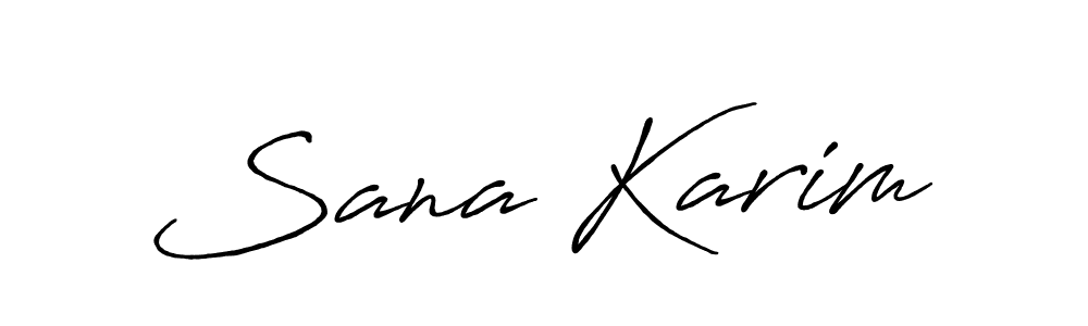 How to make Sana Karim name signature. Use Antro_Vectra_Bolder style for creating short signs online. This is the latest handwritten sign. Sana Karim signature style 7 images and pictures png