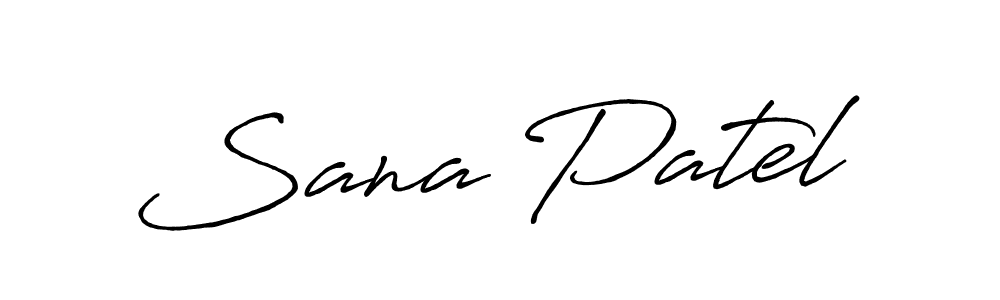 Sana Patel stylish signature style. Best Handwritten Sign (Antro_Vectra_Bolder) for my name. Handwritten Signature Collection Ideas for my name Sana Patel. Sana Patel signature style 7 images and pictures png