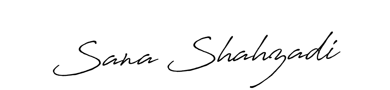 Make a beautiful signature design for name Sana Shahzadi. With this signature (Antro_Vectra_Bolder) style, you can create a handwritten signature for free. Sana Shahzadi signature style 7 images and pictures png