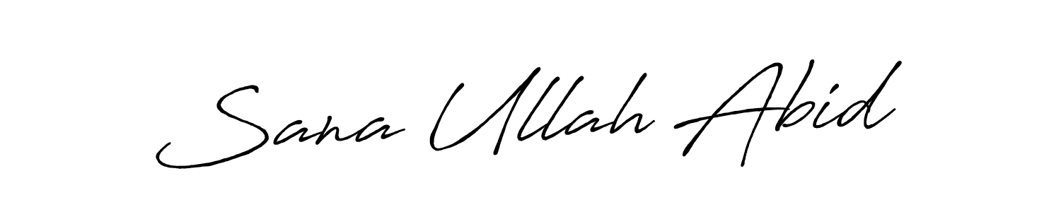 Make a beautiful signature design for name Sana Ullah Abid. With this signature (Antro_Vectra_Bolder) style, you can create a handwritten signature for free. Sana Ullah Abid signature style 7 images and pictures png