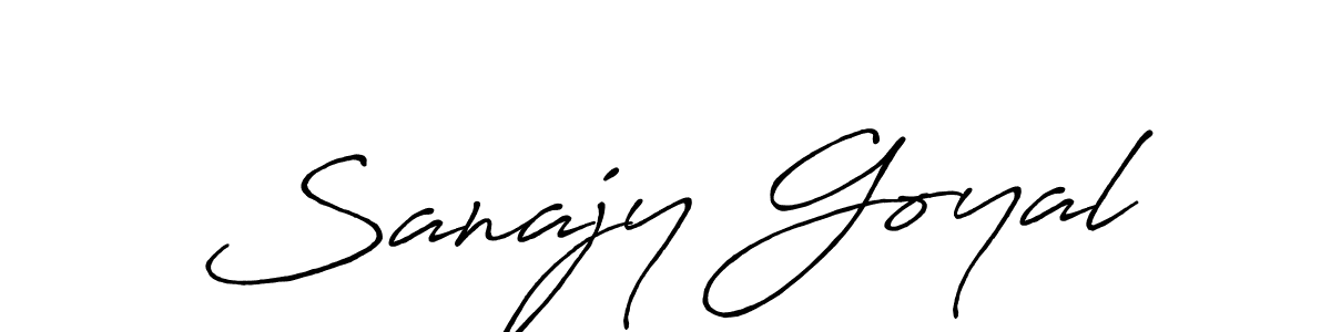 The best way (Antro_Vectra_Bolder) to make a short signature is to pick only two or three words in your name. The name Sanajy Goyal include a total of six letters. For converting this name. Sanajy Goyal signature style 7 images and pictures png