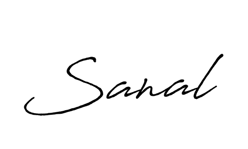 Make a beautiful signature design for name Sanal. With this signature (Antro_Vectra_Bolder) style, you can create a handwritten signature for free. Sanal signature style 7 images and pictures png