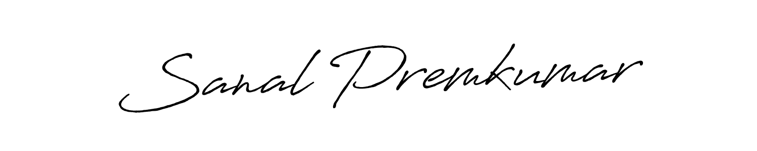 How to make Sanal Premkumar name signature. Use Antro_Vectra_Bolder style for creating short signs online. This is the latest handwritten sign. Sanal Premkumar signature style 7 images and pictures png