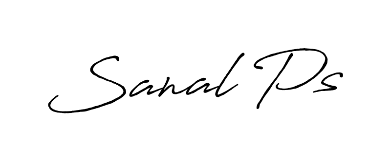 Design your own signature with our free online signature maker. With this signature software, you can create a handwritten (Antro_Vectra_Bolder) signature for name Sanal Ps. Sanal Ps signature style 7 images and pictures png