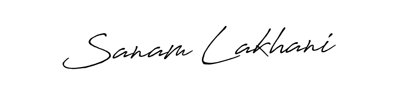 Sanam Lakhani stylish signature style. Best Handwritten Sign (Antro_Vectra_Bolder) for my name. Handwritten Signature Collection Ideas for my name Sanam Lakhani. Sanam Lakhani signature style 7 images and pictures png