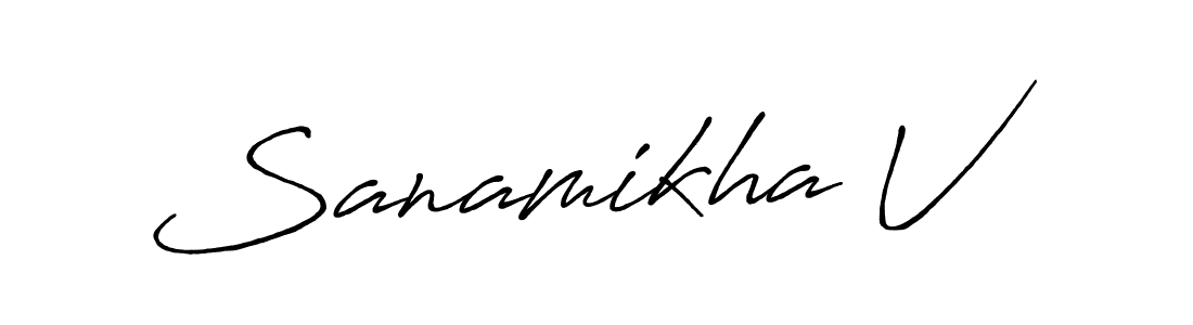 Also You can easily find your signature by using the search form. We will create Sanamikha V name handwritten signature images for you free of cost using Antro_Vectra_Bolder sign style. Sanamikha V signature style 7 images and pictures png