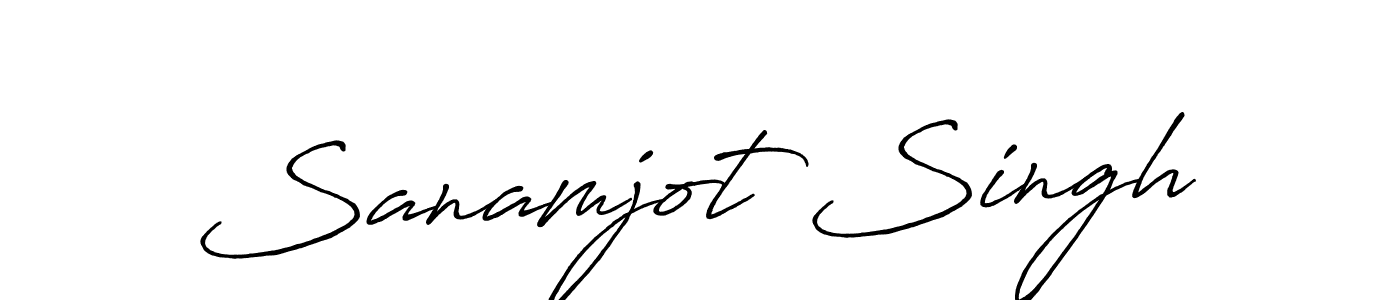 How to make Sanamjot Singh name signature. Use Antro_Vectra_Bolder style for creating short signs online. This is the latest handwritten sign. Sanamjot Singh signature style 7 images and pictures png