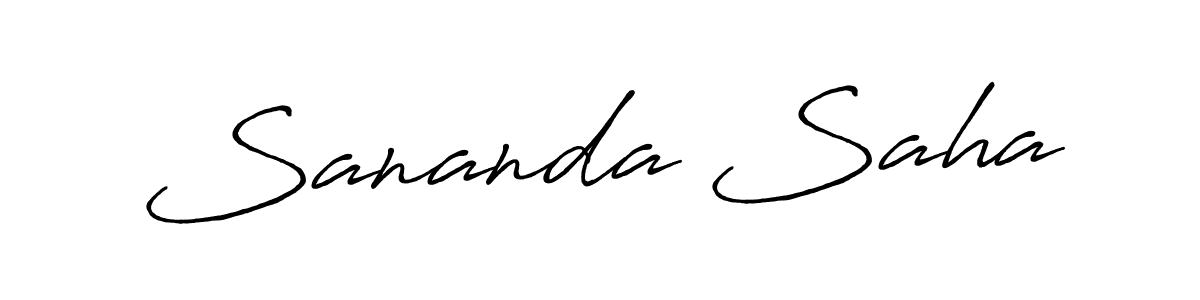 Make a beautiful signature design for name Sananda Saha. With this signature (Antro_Vectra_Bolder) style, you can create a handwritten signature for free. Sananda Saha signature style 7 images and pictures png