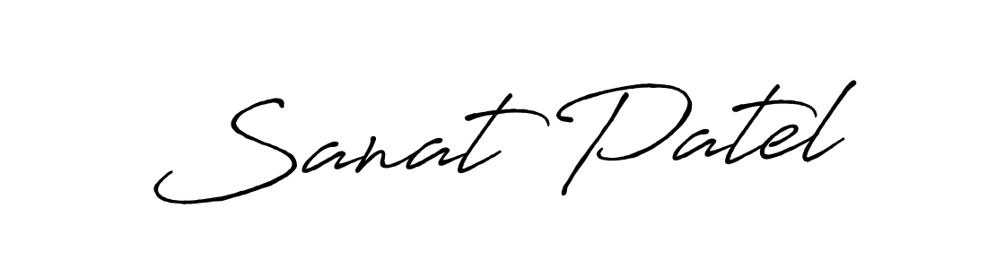 How to make Sanat Patel name signature. Use Antro_Vectra_Bolder style for creating short signs online. This is the latest handwritten sign. Sanat Patel signature style 7 images and pictures png