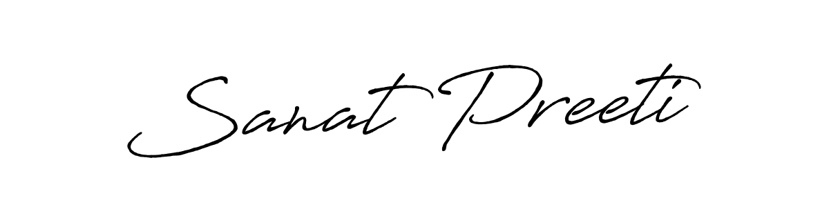 Use a signature maker to create a handwritten signature online. With this signature software, you can design (Antro_Vectra_Bolder) your own signature for name Sanat Preeti. Sanat Preeti signature style 7 images and pictures png