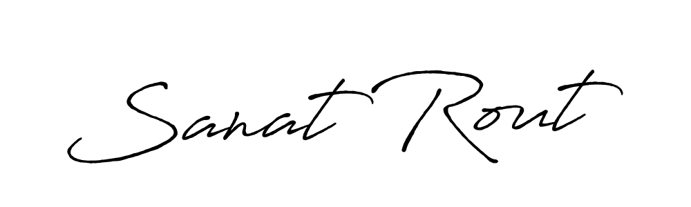 Make a beautiful signature design for name Sanat Rout. With this signature (Antro_Vectra_Bolder) style, you can create a handwritten signature for free. Sanat Rout signature style 7 images and pictures png