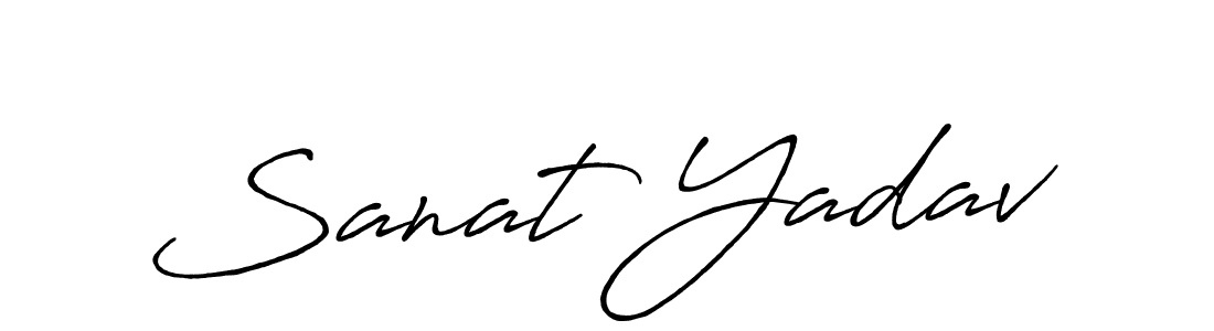 Sanat Yadav stylish signature style. Best Handwritten Sign (Antro_Vectra_Bolder) for my name. Handwritten Signature Collection Ideas for my name Sanat Yadav. Sanat Yadav signature style 7 images and pictures png