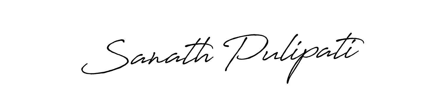 Use a signature maker to create a handwritten signature online. With this signature software, you can design (Antro_Vectra_Bolder) your own signature for name Sanath Pulipati. Sanath Pulipati signature style 7 images and pictures png