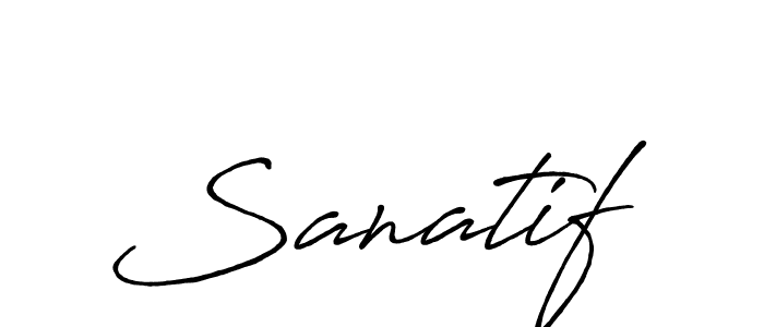 Use a signature maker to create a handwritten signature online. With this signature software, you can design (Antro_Vectra_Bolder) your own signature for name Sanatif. Sanatif signature style 7 images and pictures png