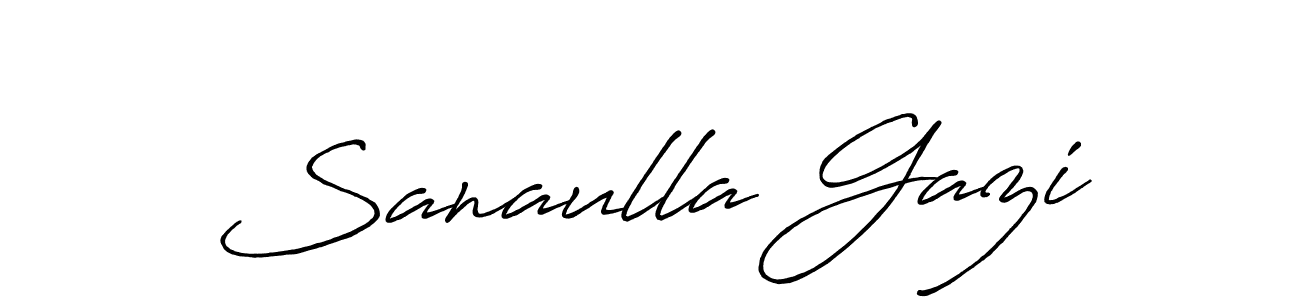Make a beautiful signature design for name Sanaulla Gazi. With this signature (Antro_Vectra_Bolder) style, you can create a handwritten signature for free. Sanaulla Gazi signature style 7 images and pictures png