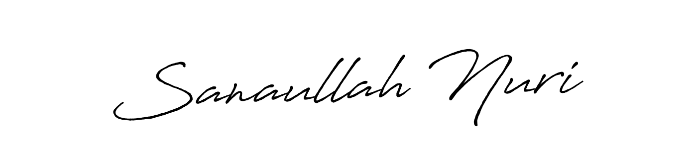 Make a beautiful signature design for name Sanaullah Nuri. With this signature (Antro_Vectra_Bolder) style, you can create a handwritten signature for free. Sanaullah Nuri signature style 7 images and pictures png