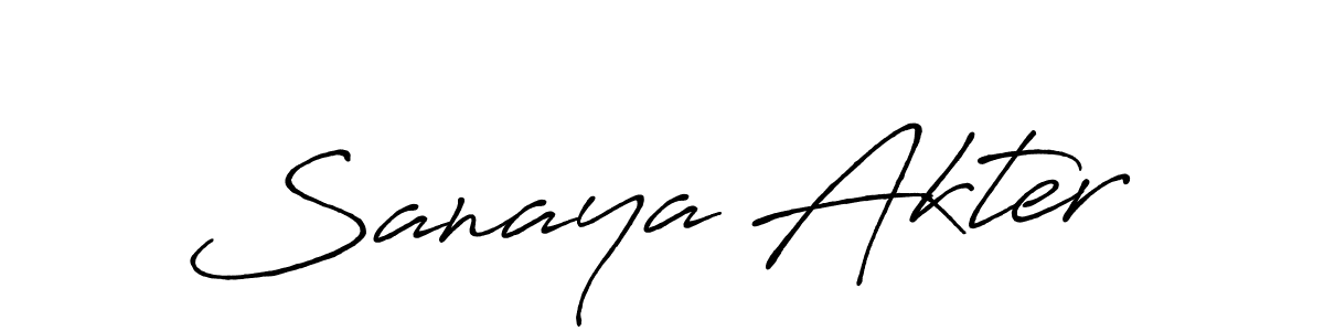 Make a beautiful signature design for name Sanaya Akter. With this signature (Antro_Vectra_Bolder) style, you can create a handwritten signature for free. Sanaya Akter signature style 7 images and pictures png