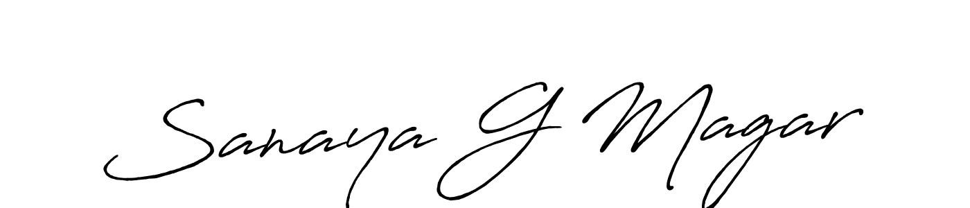 Make a beautiful signature design for name Sanaya G Magar. With this signature (Antro_Vectra_Bolder) style, you can create a handwritten signature for free. Sanaya G Magar signature style 7 images and pictures png