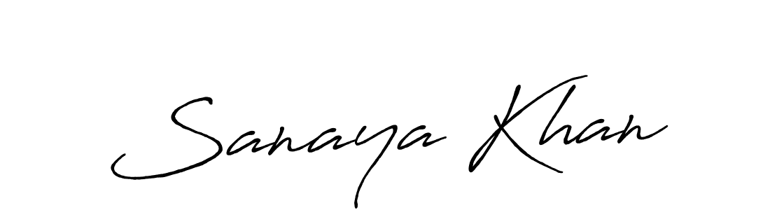 Create a beautiful signature design for name Sanaya Khan. With this signature (Antro_Vectra_Bolder) fonts, you can make a handwritten signature for free. Sanaya Khan signature style 7 images and pictures png