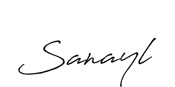 Make a beautiful signature design for name Sanayl. With this signature (Antro_Vectra_Bolder) style, you can create a handwritten signature for free. Sanayl signature style 7 images and pictures png
