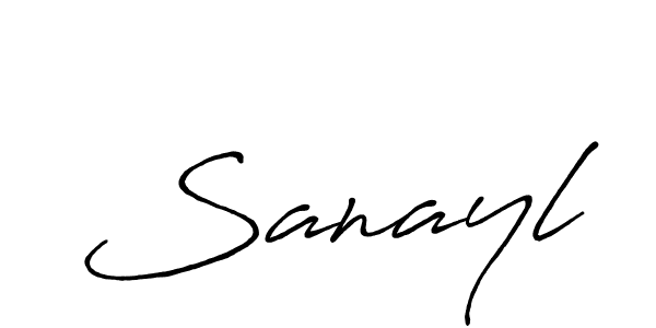 Make a beautiful signature design for name Sanayl. With this signature (Antro_Vectra_Bolder) style, you can create a handwritten signature for free. Sanayl signature style 7 images and pictures png