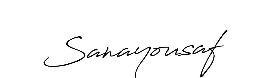 Make a beautiful signature design for name Sanayousaf. With this signature (Antro_Vectra_Bolder) style, you can create a handwritten signature for free. Sanayousaf signature style 7 images and pictures png