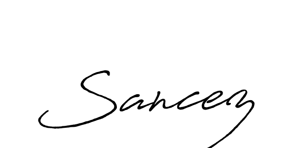 Make a beautiful signature design for name Sancez. With this signature (Antro_Vectra_Bolder) style, you can create a handwritten signature for free. Sancez signature style 7 images and pictures png
