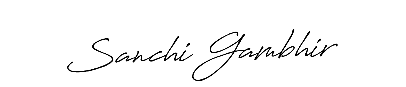 How to make Sanchi Gambhir name signature. Use Antro_Vectra_Bolder style for creating short signs online. This is the latest handwritten sign. Sanchi Gambhir signature style 7 images and pictures png