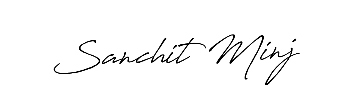 Create a beautiful signature design for name Sanchit Minj. With this signature (Antro_Vectra_Bolder) fonts, you can make a handwritten signature for free. Sanchit Minj signature style 7 images and pictures png