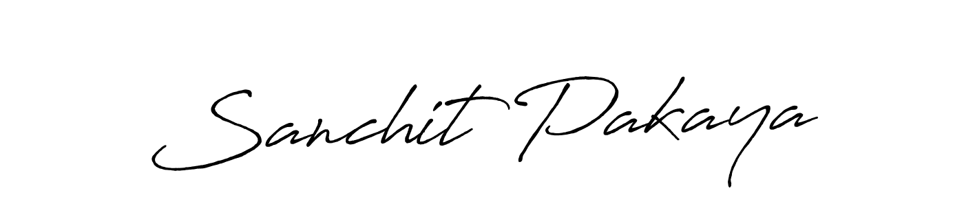 How to make Sanchit Pakaya name signature. Use Antro_Vectra_Bolder style for creating short signs online. This is the latest handwritten sign. Sanchit Pakaya signature style 7 images and pictures png