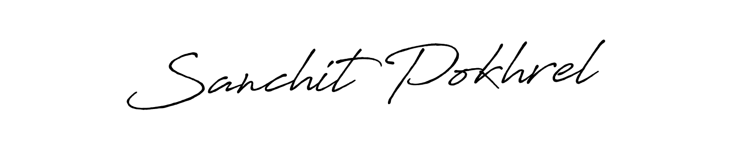You should practise on your own different ways (Antro_Vectra_Bolder) to write your name (Sanchit Pokhrel) in signature. don't let someone else do it for you. Sanchit Pokhrel signature style 7 images and pictures png