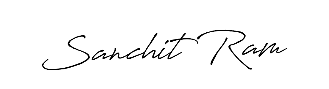 How to make Sanchit Ram name signature. Use Antro_Vectra_Bolder style for creating short signs online. This is the latest handwritten sign. Sanchit Ram signature style 7 images and pictures png