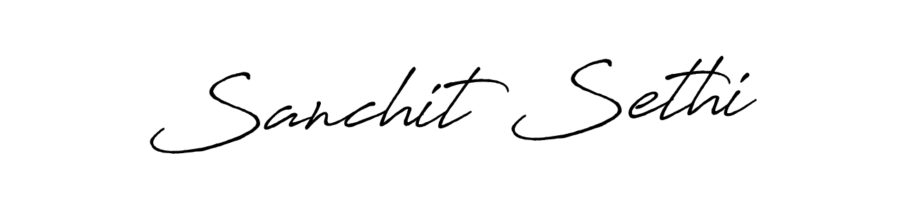 Make a beautiful signature design for name Sanchit Sethi. With this signature (Antro_Vectra_Bolder) style, you can create a handwritten signature for free. Sanchit Sethi signature style 7 images and pictures png