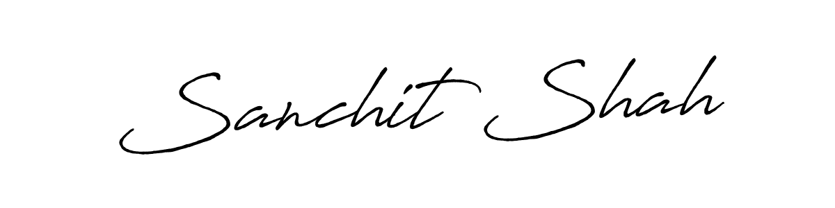 How to make Sanchit Shah name signature. Use Antro_Vectra_Bolder style for creating short signs online. This is the latest handwritten sign. Sanchit Shah signature style 7 images and pictures png