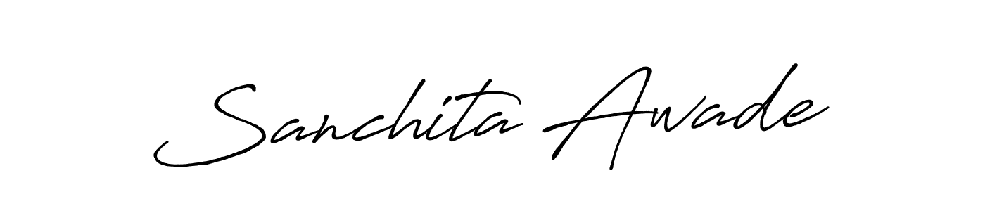 You should practise on your own different ways (Antro_Vectra_Bolder) to write your name (Sanchita Awade) in signature. don't let someone else do it for you. Sanchita Awade signature style 7 images and pictures png