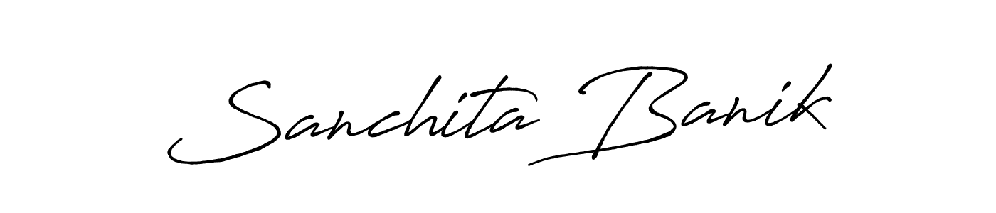 Make a short Sanchita Banik signature style. Manage your documents anywhere anytime using Antro_Vectra_Bolder. Create and add eSignatures, submit forms, share and send files easily. Sanchita Banik signature style 7 images and pictures png