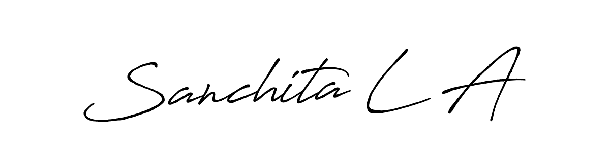 Sanchita L A stylish signature style. Best Handwritten Sign (Antro_Vectra_Bolder) for my name. Handwritten Signature Collection Ideas for my name Sanchita L A. Sanchita L A signature style 7 images and pictures png