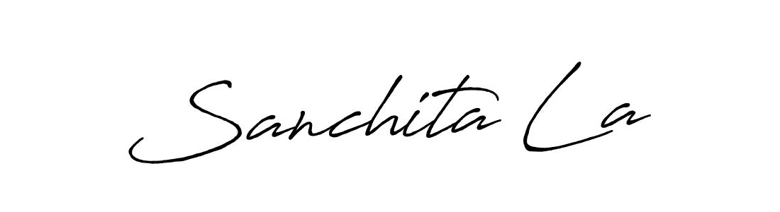 Create a beautiful signature design for name Sanchita La. With this signature (Antro_Vectra_Bolder) fonts, you can make a handwritten signature for free. Sanchita La signature style 7 images and pictures png