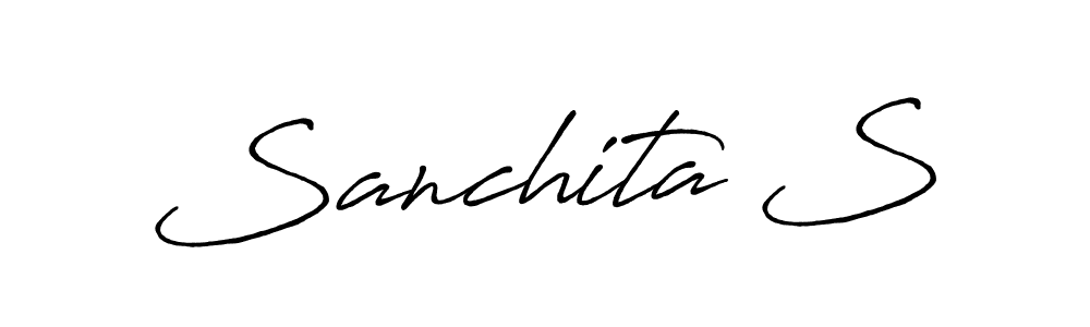 Similarly Antro_Vectra_Bolder is the best handwritten signature design. Signature creator online .You can use it as an online autograph creator for name Sanchita S. Sanchita S signature style 7 images and pictures png