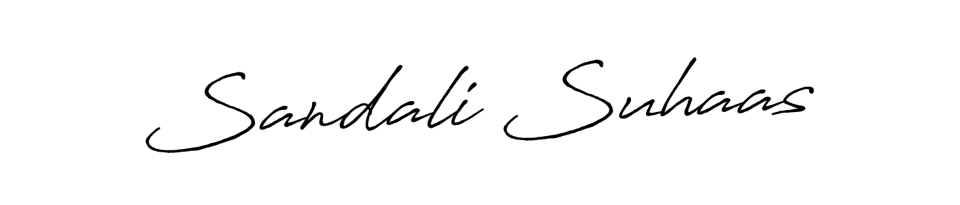 How to make Sandali Suhaas name signature. Use Antro_Vectra_Bolder style for creating short signs online. This is the latest handwritten sign. Sandali Suhaas signature style 7 images and pictures png