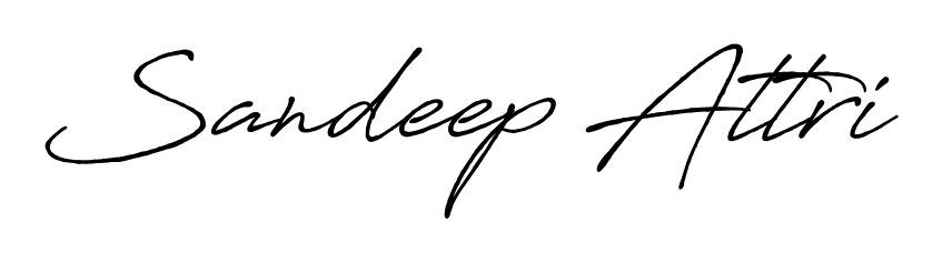 The Antro_Vectra_Bolder handwriting style adds charm and authenticity to name Sandeep Attri. A wonderful choice for personal thank-you notes. Sandeep Attri signature style 7 images and pictures png