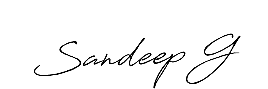 It looks lik you need a new signature style for name Sandeep G. Design unique handwritten (Antro_Vectra_Bolder) signature with our free signature maker in just a few clicks. Sandeep G signature style 7 images and pictures png