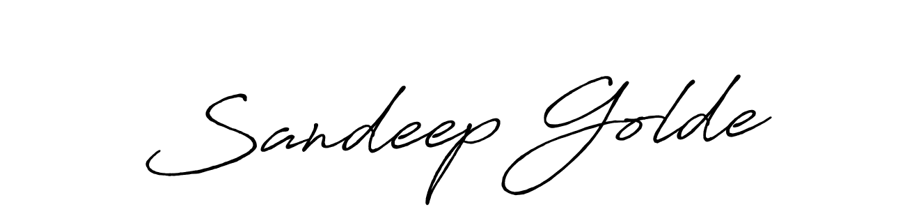 Make a beautiful signature design for name Sandeep Golde. With this signature (Antro_Vectra_Bolder) style, you can create a handwritten signature for free. Sandeep Golde signature style 7 images and pictures png
