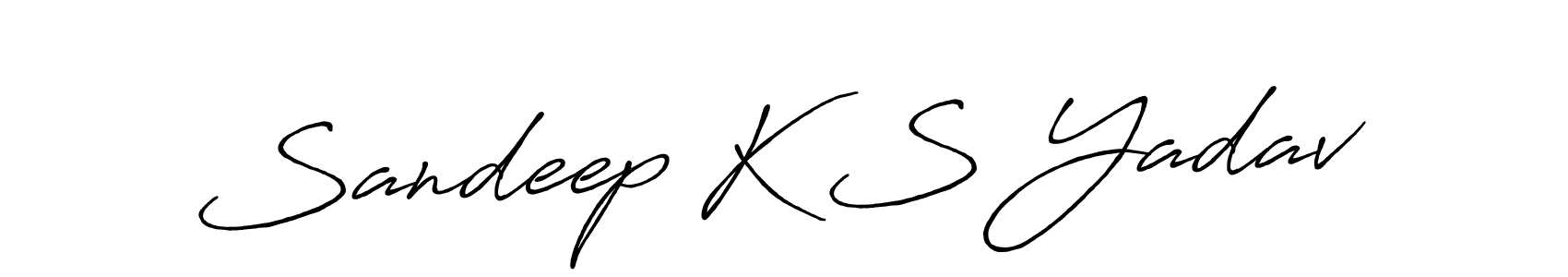 The best way (Antro_Vectra_Bolder) to make a short signature is to pick only two or three words in your name. The name Sandeep K S Yadav include a total of six letters. For converting this name. Sandeep K S Yadav signature style 7 images and pictures png